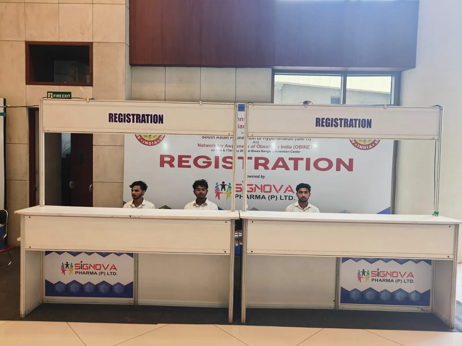Association of Physicians of India registration team at the welcome desk
